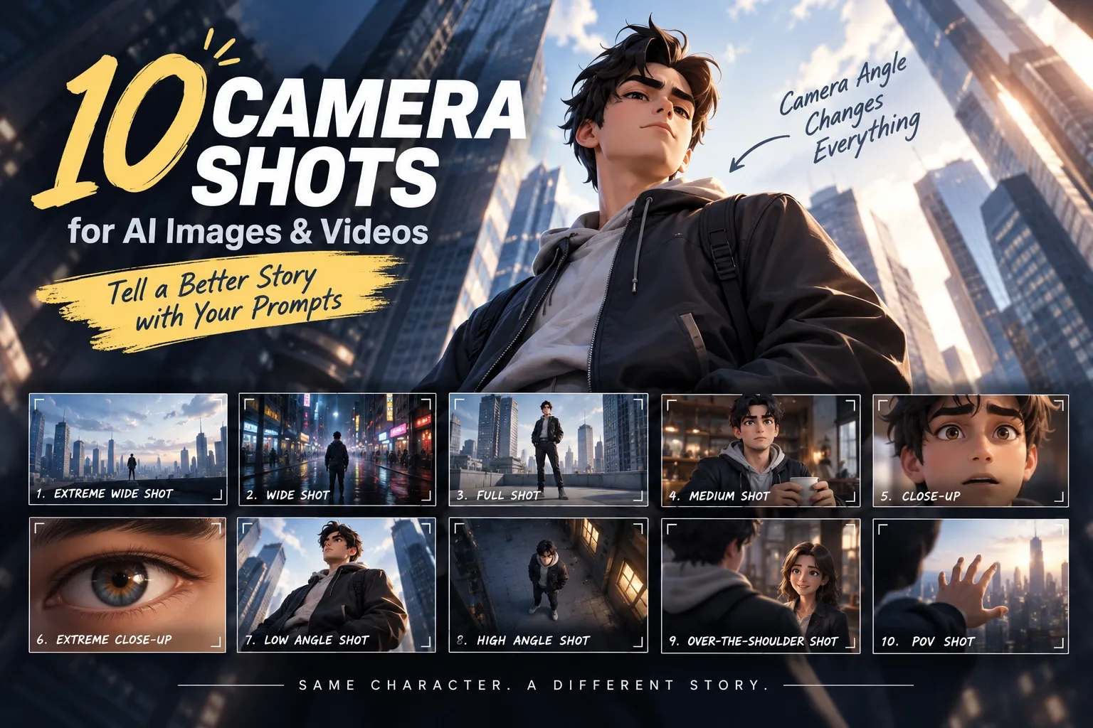 Prompt Tips for Tooners #3 - 10 Camera Shots and Angles