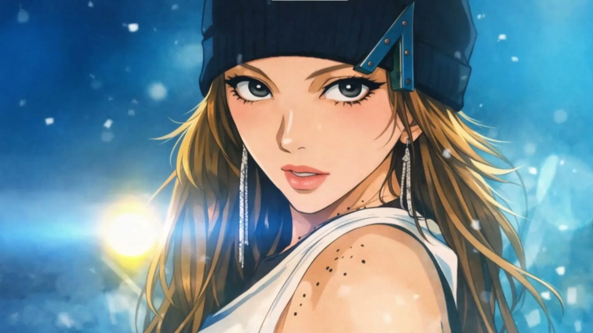 Girls dancing in snow scene generated as a short clip from a single text prompt