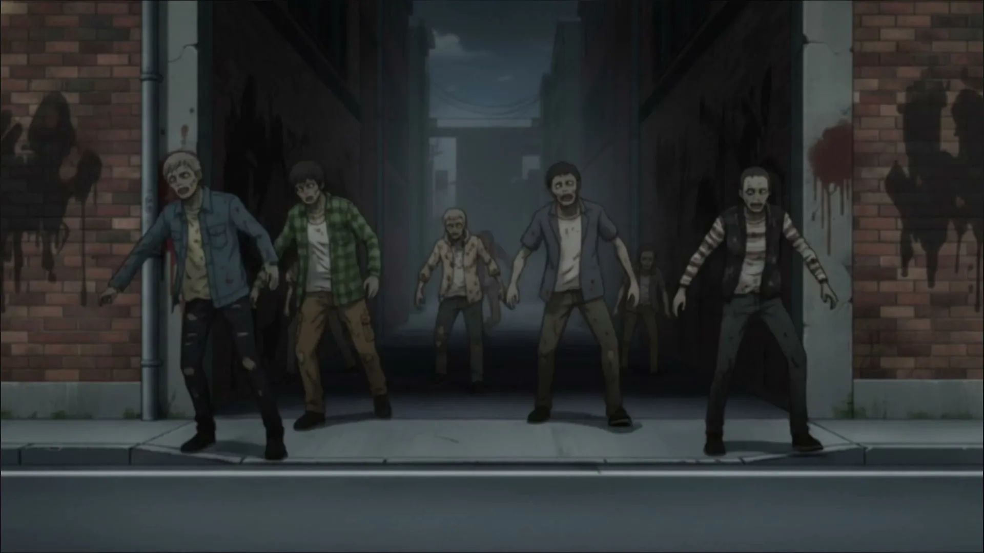 Zombies in alley action scene representing creative AI video projects