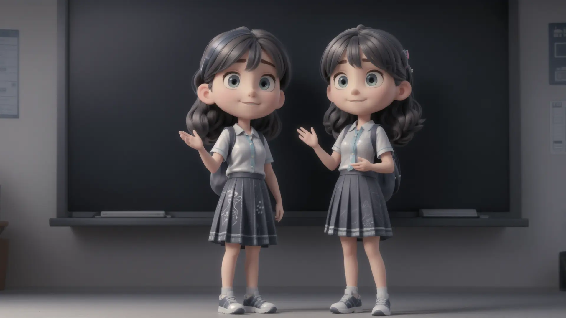 サイバーパンク都市を背景にした発光する女性キャラクターのアニメーション