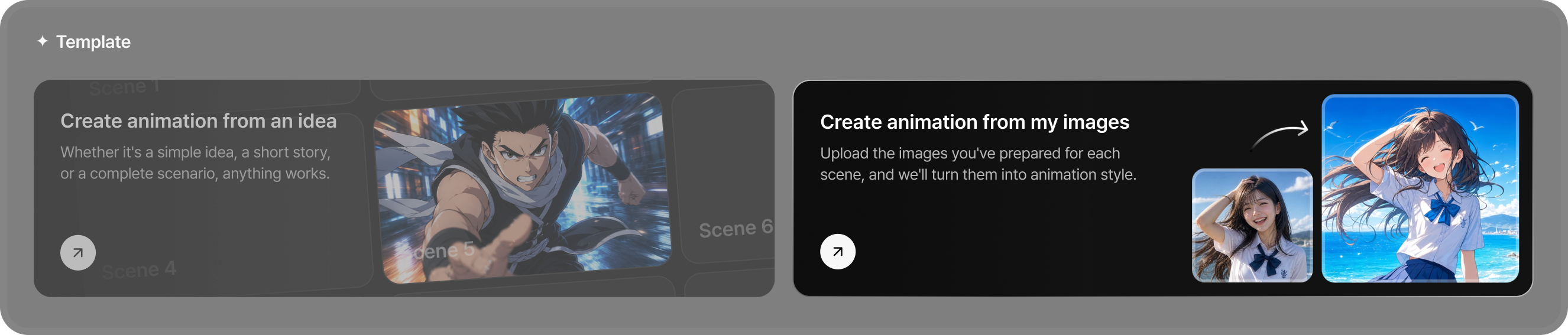 Choose a template and aspect ratio