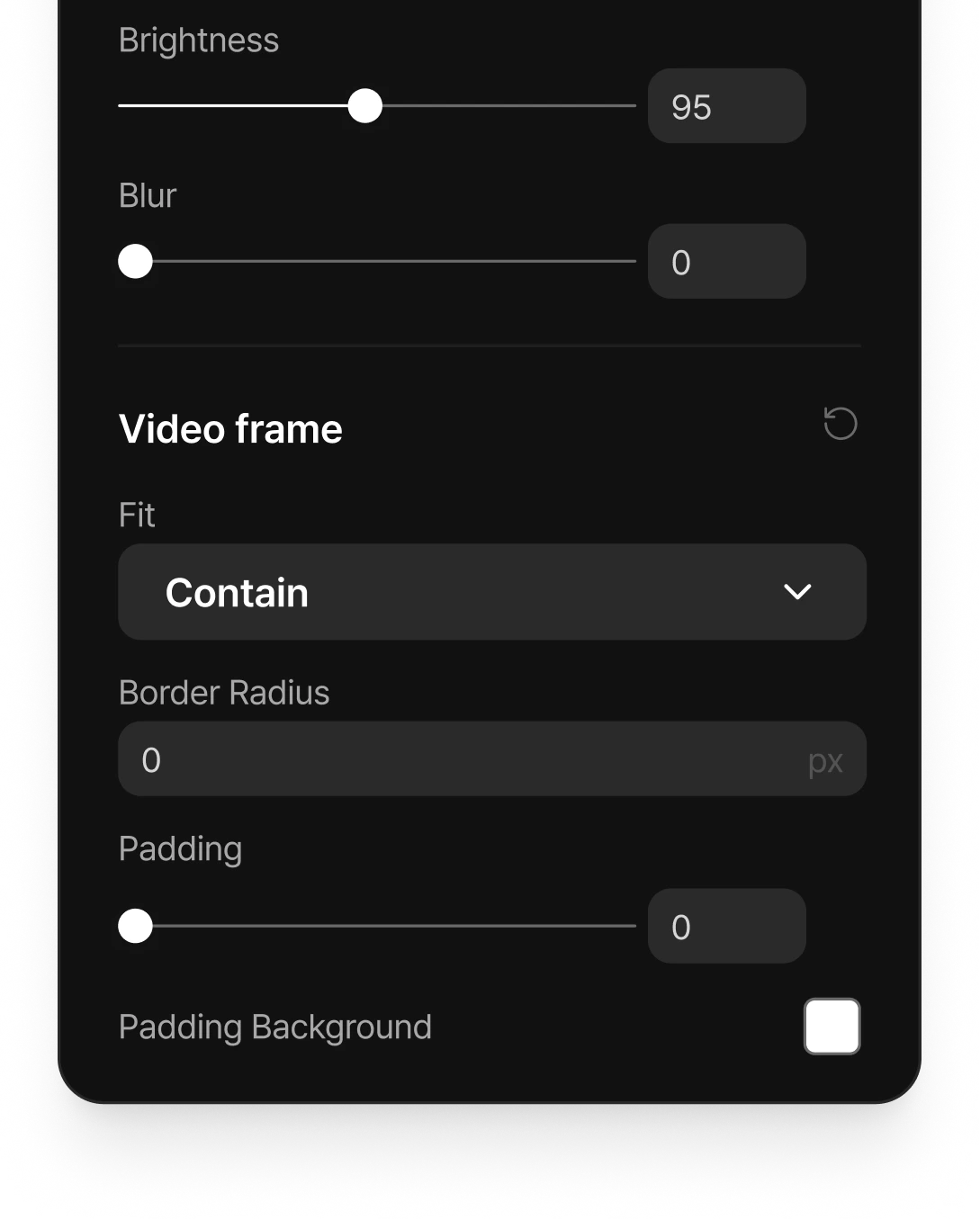 Appearance — Effects, video frame
