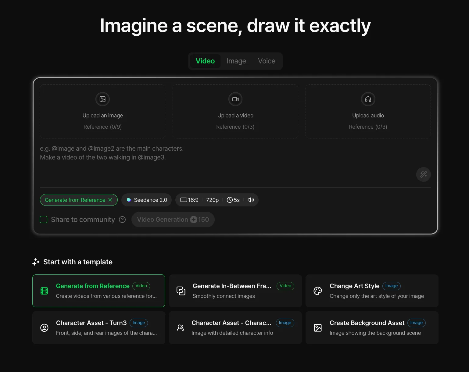 Playground › Video generation — Generate from reference