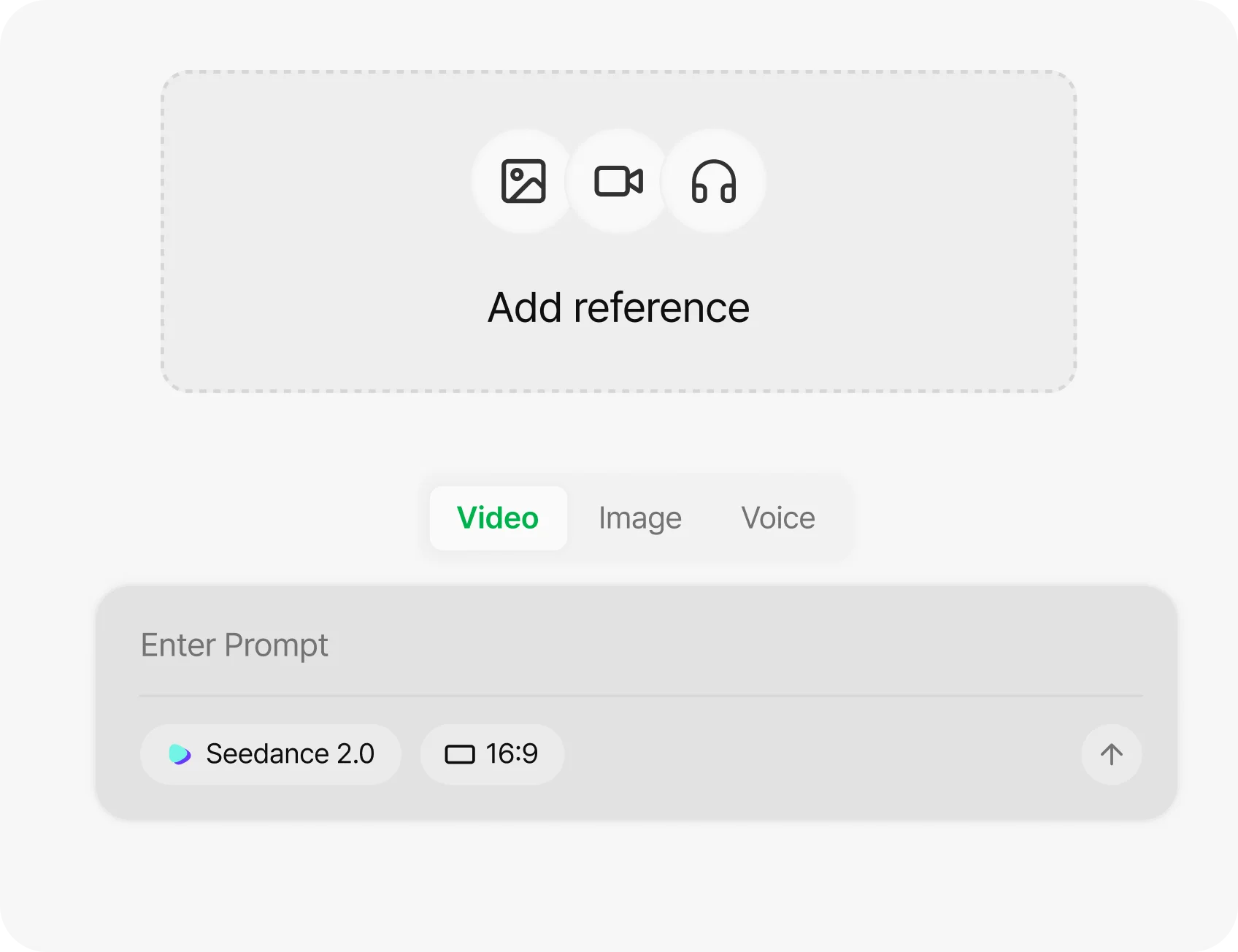 Input interface with character, animal and background reference images